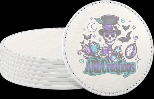Round Faux Leather coaster